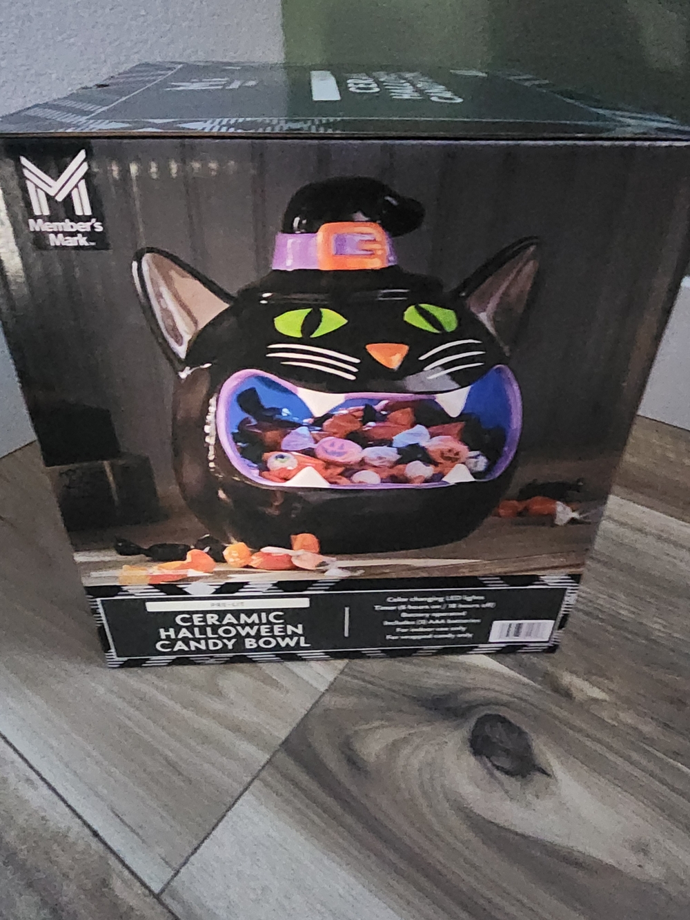 Black Ceramic Halloween Cat Candy Bowl - Black & Purple